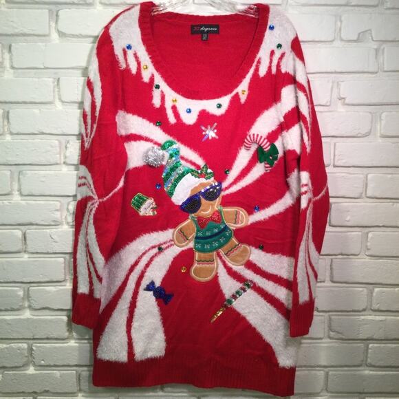 Ugly Christmas Sweater scoop neck party sweater XXL - Picture 1 of 6